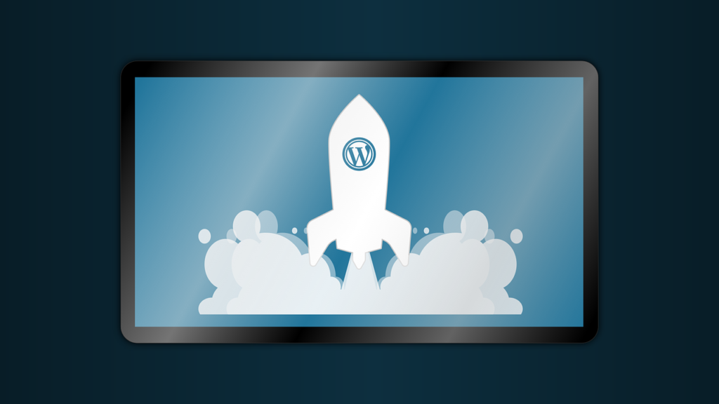 WordPress Logo on rocket