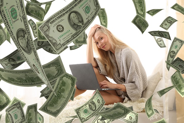 Woman Laptop Money